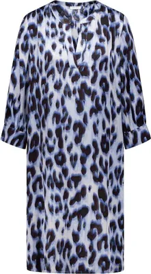 Produktbild von KLEID GEWEBE 08144 BLUE/BLACK LEO PRINT Größe 38