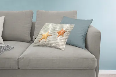Produktbild von MuchoWow® Zierkissen Sofakissen Wohnzimmer Dekokissen 60x40 cm Seestern - Wasser - Strand - Kopfkissen - Polster mit Foto