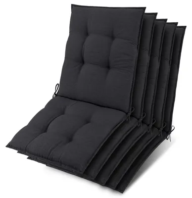 Image de Lot de 5 coussins Beautissu Sun-NL pour dossier de siège 105 x 50 x 8 cm, anthracite