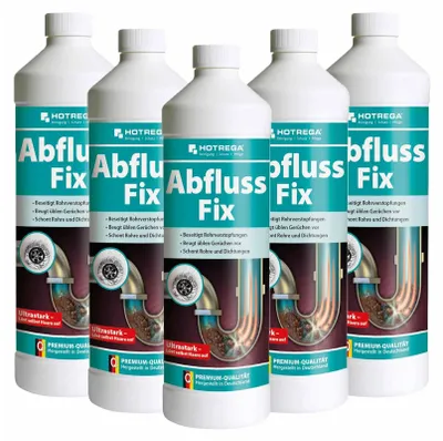 Produktbild von HOTREGA Abfluss Fix Konzentrat 1 Liter Sets - Abflussreiniger, Rohrreiniger, freier Abfluss