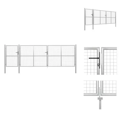 Obrázek produktu pro vidaXL Zahradní brána ocelová 500×150 cm stříbrná - Zahradní brány