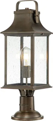 Produktbild von Sockelleuchte Glas Aluminium E27 IP44 64,8 cm hoch in Bronze brüniert Rustikal Wegeleuchte