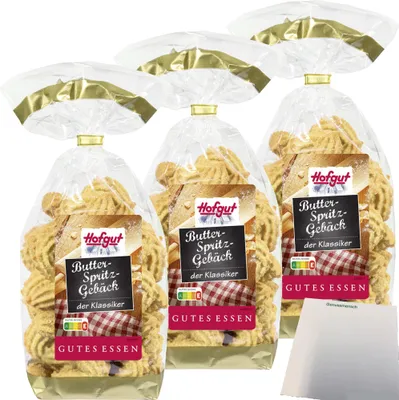 Produktbild von Hofgut Butter-Spritzgebäck 3er Pack (3x200g Beutel) + usy Block