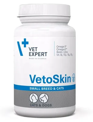 Zdjęcie produktu dla VetExpert VetoSkin dla małych ras i kotów - 60 kapsułek