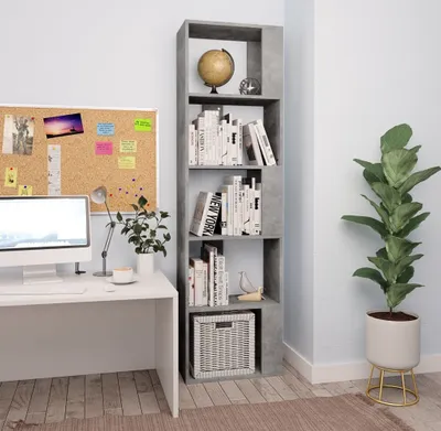 Obrázok produktu pre vidaXL Regál/rozdeľovač izieb betónová sivá 45x24x159 cm Materiál na báze dreva - Regál - Regály - Regály na knihy