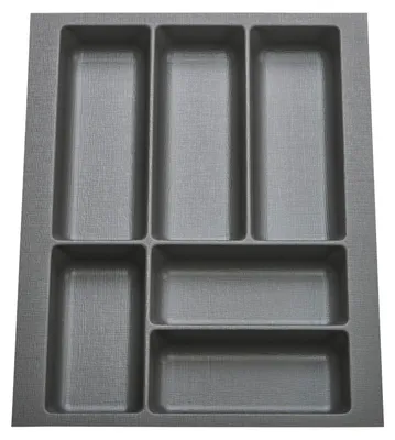 Produktbild von SOTECH ORGA-BOX-9 Besteckeinsatz 45er Schrank anthrazit – Besteckkasten 379 x 473 mm, Canvas-Struktur