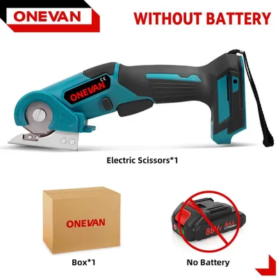 Produktbild von Kabellose Elektroschere - Handgeführte Stoff- & Lederschere - 800 W - Ohne Akku - Bürstenmotor - Gelb/Schwarz