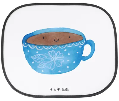 Produktbild von Mr. & Mrs. Panda Autoscheiben Sonnenschutz Kaffee Tasse - Weiß - Geschenk, Genuss, Auto Fenster, Hitzeschutz, Glücklich, Geschmack, Autoscheibe, Liebe, für