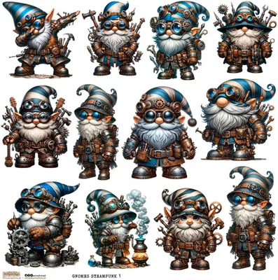 Produktbild von AUFKLEBER - ScrapLove - Gnomes Steampunk 1