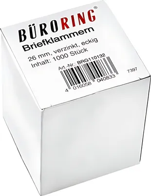 Produktbild von Büroring Briefklammern 26mm/1000 verzinkt spitz-eckig
