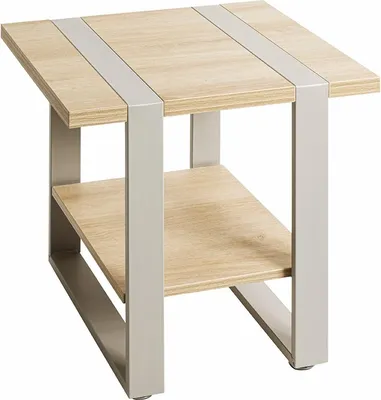 Produktbild von Beistelltisch >47777< in eiche / grau - 45x45x45cm (BxHxT)