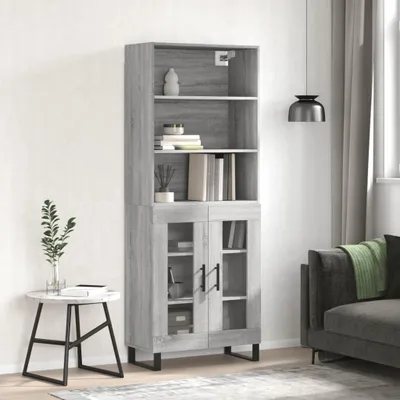 Produktbild von vidaXL Highboard Grau Sonoma 69,5x34x180 cm Holzwerkstoff