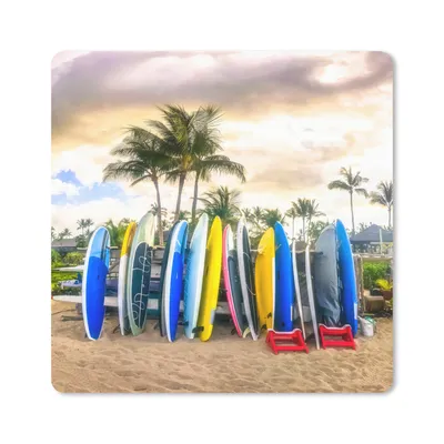 Produktbild von MuchoWow® Mauspad Mousepad Surfbretter 20x20 cm - Mousepads - Maus Mat - Pad - Mausunterlage - Desk Mat - Bureauartikeln