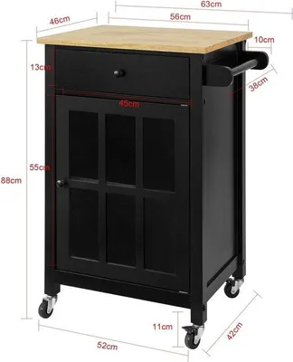 Immagine prodotto di Carrello da portata in legno 63x46x88 cm