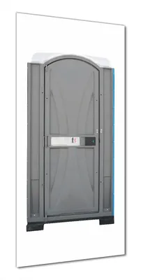 Produktbild von Wallario selbstklebende Duschrückwand 80 x 200 cm mit Motiv Tragbares Klo - Toilette in schickem grau - Wandverkleidung mit Hochglanzlaminat in Glasoptik