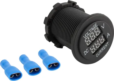Zdjęcie produktu dla Wyświetlacz LED woltomierz amperomierz miernik ochrony przed przeładowaniem, samochodowy podwójny DC 12-24V 48,6 x 26 mm do akumulatora motocyklowego