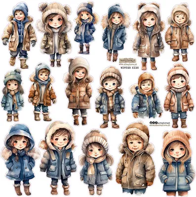 Immagine prodotto di AUFKLEBER - ScrapLove - Winter-Kinder