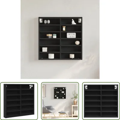 Obrázok produktu pre The Living Store Vitrína čierna 60x8,5x58 cm Materiál na báze dreva