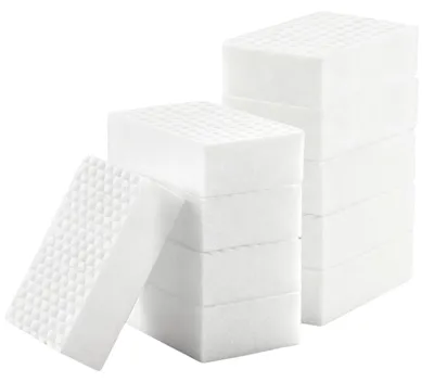 10er Set Schmutzradierer Schwamm, Melamin, Weiß, 10x7x2 cm