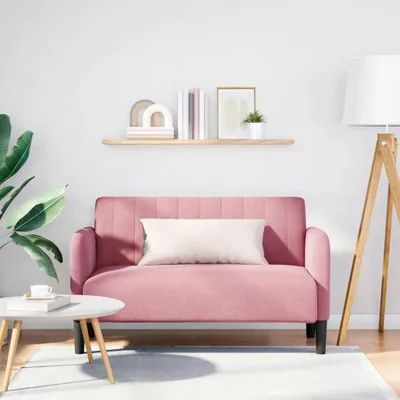Zdjęcie produktu dla vidaXL Sofa dwuosobowa różowa 109 cm aksamitna