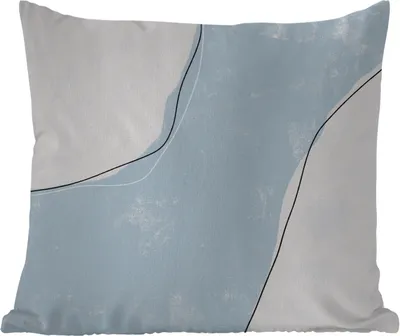 Produktbild von MuchoWow® Outdoor Kissen - Blau - Minimalismus - Abstrakt - 40x40 cm - Wetterfest - Lounge Kissen - Kopfkissen - Interieur - Polster mit Bild