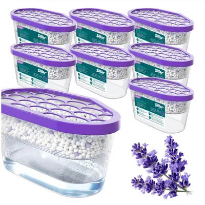 Produktbild von Sillar Luftentfeuchter 400 ml Lavendel 8er Set – Feuchtigkeitsabsorber für Bad & Schrank