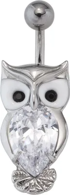 Produktbild von Piercing Eule mit Emaille-Einlage & Swarovski-Elements Edelstahl Damen