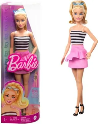 Produktbild von Mattel HRH11 - Barbie - Fashionistas - Puppe mit gestreiftem Oberteil