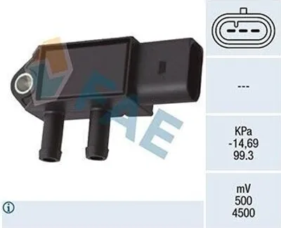 Produktbild von FAE 16143 Abgasdruck Differenzdrucksensor für VW Golf VII Schrägheck (5G1, BQ1, BE1, BE2) Polo Schrägheck (6R1, 6C1) Passat Variant (3G5, CB5)