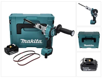 Image de Makita DBS 180 G1J Lime à bande sans fil 18 V 9 x 533 mm Brushless + 1x batterie 6,0 Ah + Makpac - sans chargeur