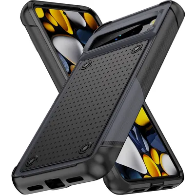Obrázek produktu pro Pouzdro pro Google Pixel 8 Pro, vojenská kvalita, nárazuvzdorné hybridní 2v1 tvrdý PC a měkký TPU pouzdro Šedá černé