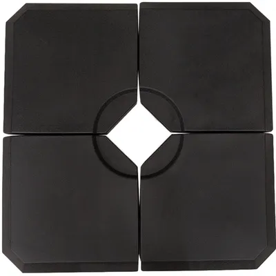 Produktbild von Schirmgewicht, 4-Tlg. Schirmständer, Mit 80 Kg Wasser Oder 120 Kg Sand Befüllbar, Hdpe, Schwarz, 100 X 100 X 9,5 Cm