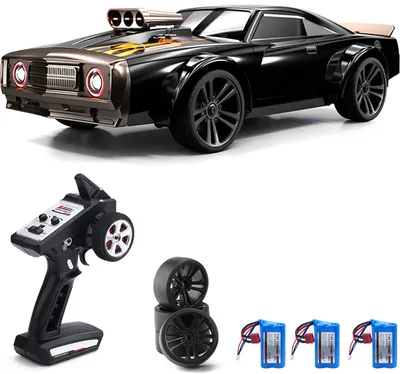 Produktbild von Ferngesteuertes Drift-Auto 1/16 Ferngesteuertes Auto 2,4 GHz 4WD 35 km/h Ferngesteuertes Rennauto Hochgeschwindigkeits-Kindergeschenk RTR fuer Kinder Jungen Maedchen mit 7-Modus-Angel-Eye-Scheinwerfern 3 Batterien