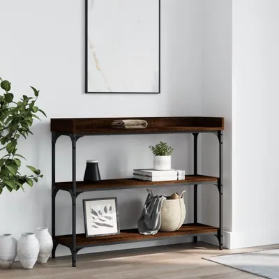 Produktbild von Konsolentisch mit Ablagen Braun Eichen-Optik 100x30x80 cm 837811