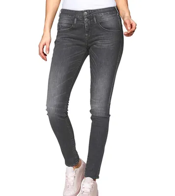 Produktbild von Herrlicher Baby Slim-Fit Denim-Hose bequeme Damen Jeans in leichtem Used-Look Anthrazit, Größe:W26/L30