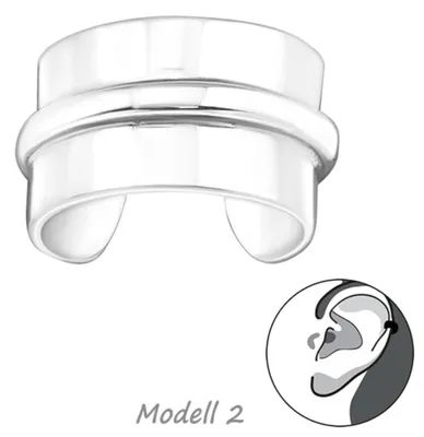 Produktbild von Ohrklemme Silber 925: Ear Cuff Ohrring ohne Loch / Ohrmanschette Modell 2