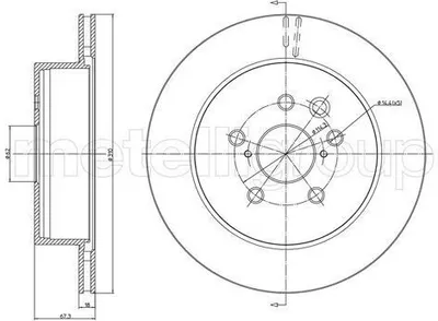 Produktbild von 2x METELLI Bremsscheibe 23-1541C für LEXUS IS II (GSE2_ ALE2_ USE2_) 67 3mm