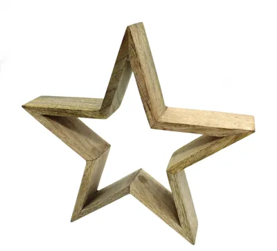 Produktbild von Holz Stern massiv natur 50 x 50cm
