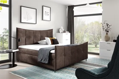Produktbild von Boxspringbett Schlafzimmerbett FABIEN LUX 160x200cm Braun inkl. Bettkasten