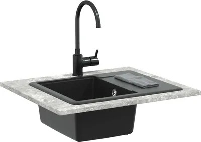 Produktbild von vidaXL Waschbecken Schwarz 560 x 460 mm 80% Quarz und 20% Harz