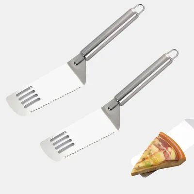 Pizzaschieber-Set 2er, Edelstahl, 25 cm, zum Schneiden und Servieren