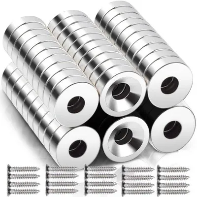 Produktbild von 60 Stück starke Neodym-Magnete, 8x3 mm, runde Magnete mit Gewinde, starke und haltbare Magnete für Magnetbord Küche Büro