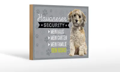 Produktbild von Holzschild Spruch 18x12 cm Havaneser Security dein Risiko Dekoration