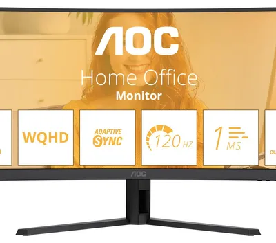 Image de AOC B3 CU34B3E, 86,4 cm (34"), 3440 x 1440 pixels, Wide Quad HD, LED, 4 ms, noir