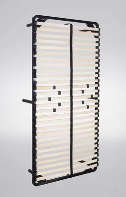 A slatted bed base is shown against a plain background.