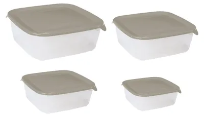 Produktbild von CURVER Frischhaltedose Vorratsbehälter 4er Set beige verschiedene Größen mit Deckel