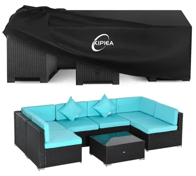 Obrázok produktu pre Ochranný obal na záhradný nábytok, vodeodolný, vhodný na zimu, materiál: 420D Oxford, rozmery: 216 x 216 x 71 cm
