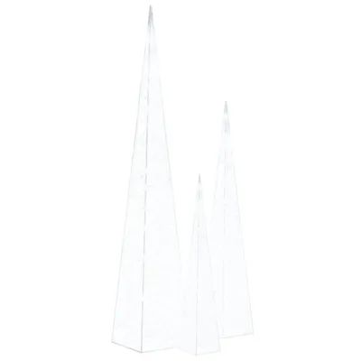 Produktbild von vidaXL LED-Leuchtkegel-Set Acryl Deko Kaltweiß 60/90/120 cm