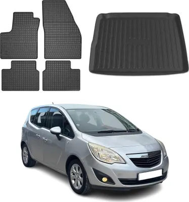 Immagine prodotto di Fußmatten & Kofferraumwanne Set für Opel Meriva B 2010-2017 Gummi Schwarz 5x