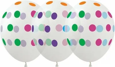 Produktbild von Transparente gepunktete Luftballons, 12 Zoll, 1 Stk.